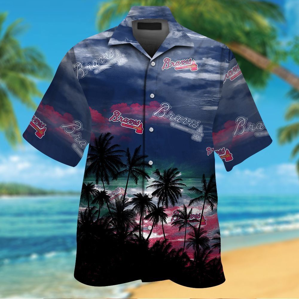 Atlanta Braves Hawaiian Short Sleeve Shirt Tropical Button Up Elegance Design Unisex T-shirt, Sweatshirt, Hoodie, Long Sleeve Tee - T-Shirt, Sweatshirt, Hoodie