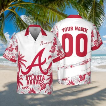 Atlanta Braves Personalized Palms Hawaiian Shirt Unisex T-shirt, Sweatshirt, Hoodie, Long Sleeve Tee - T-Shirt, Sweatshirt, Hoodie