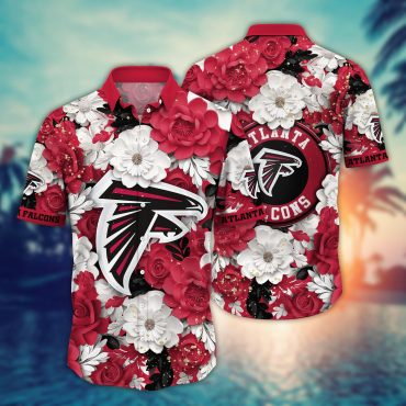 Atlanta Falcons Floral Passion Hawaiian Shirt Unisex T-shirt, Sweatshirt, Hoodie, Long Sleeve Tee - T-Shirt, Sweatshirt, Hoodie