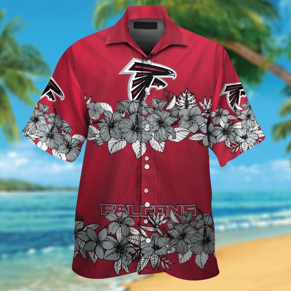 Atlanta Falcons Hawaiian Short Sleeve Tropical Shirt Button Up Elegance Unisex T-shirt, Sweatshirt, Hoodie, Long Sleeve Tee - T-Shirt, Sweatshirt, Hoodie
