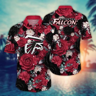 Atlanta Falcons Midnight Rose Hawaiian Shirt Unisex T-shirt, Sweatshirt, Hoodie, Long Sleeve Tee - T-Shirt, Sweatshirt, Hoodie