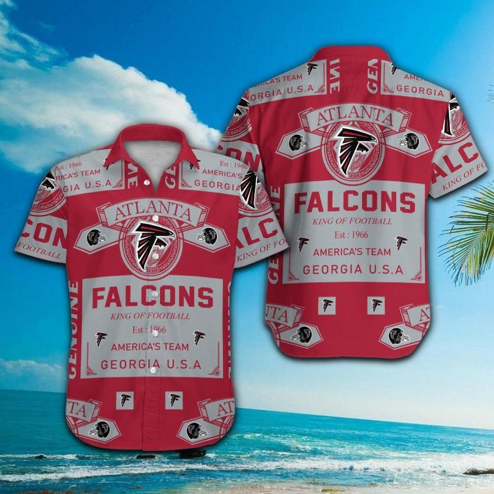 Atlanta Falcons Shirt Button Up Hawaiian Short Sleeve Tropical Unisex T-shirt, Sweatshirt, Hoodie, Long Sleeve Tee - T-Shirt, Sweatshirt, Hoodie