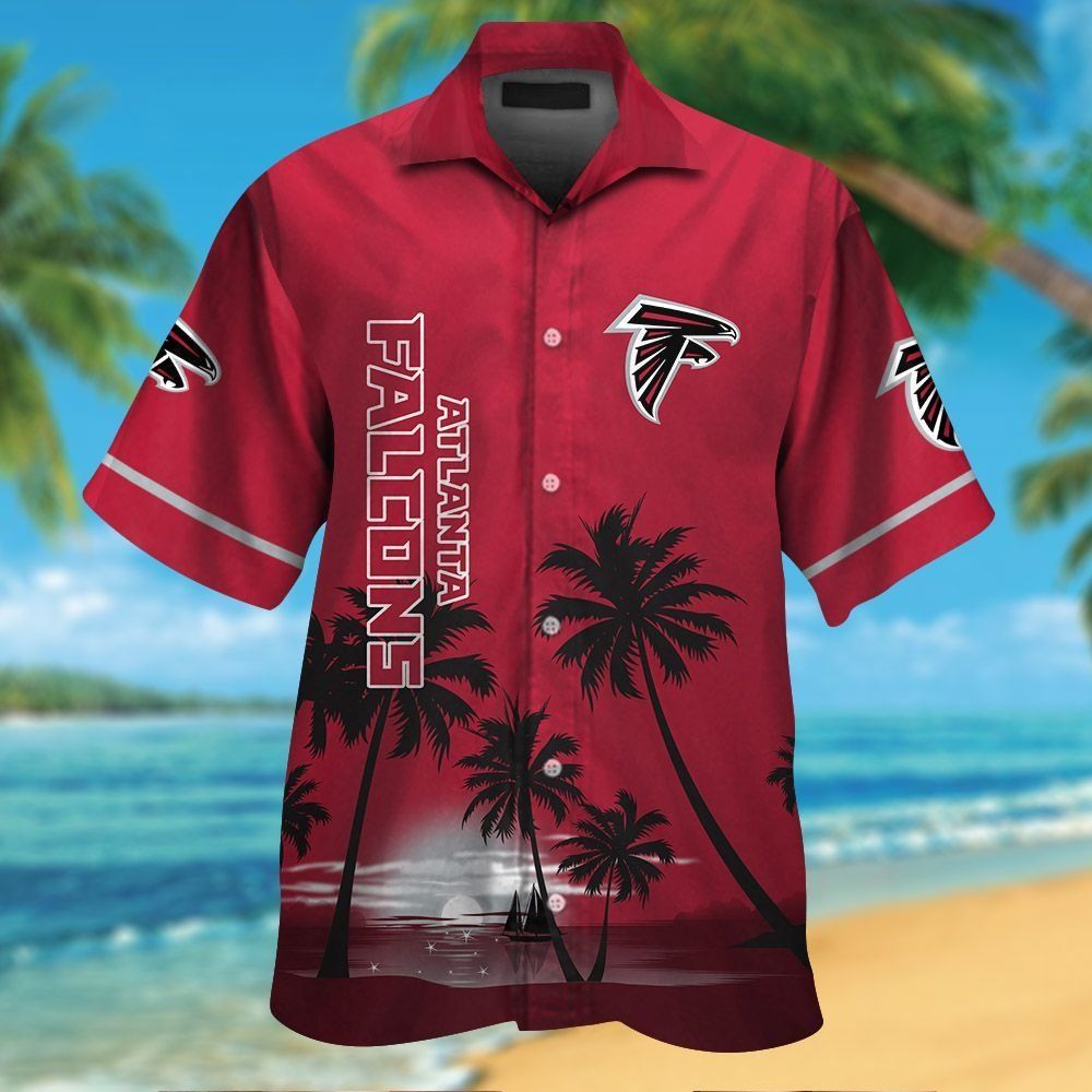 Atlanta Falcons Short Sleeve Button Up Shirt Hawaiian Tropical Unisex T-shirt, Sweatshirt, Hoodie, Long Sleeve Tee - T-Shirt, Sweatshirt, Hoodie