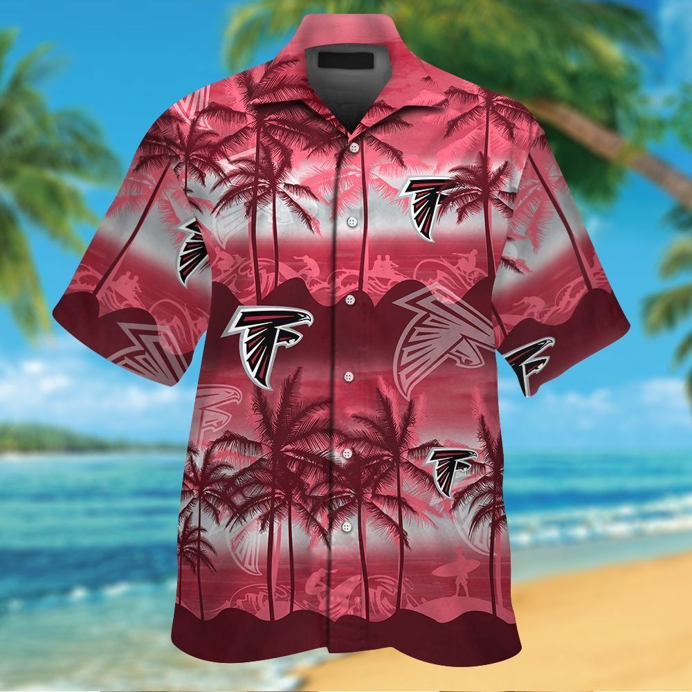 Atlanta Falcons Short Sleeve Hawaiian Shirt Button Up Tropical Unisex T-shirt, Sweatshirt, Hoodie, Long Sleeve Tee - T-Shirt, Sweatshirt, Hoodie