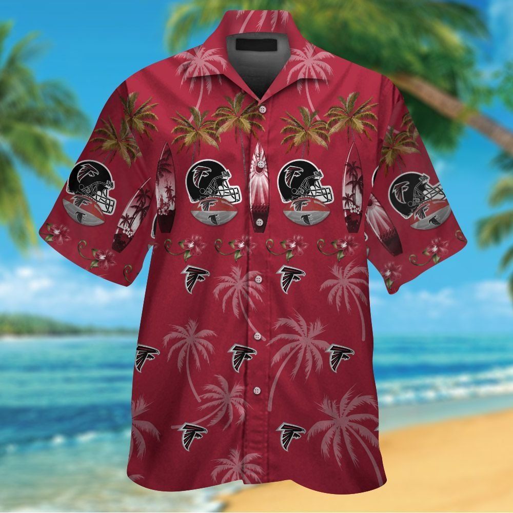 Atlanta Falcons Short Sleeve Tropical Hawaiian Shirt Button Up Unisex T-shirt, Sweatshirt, Hoodie, Long Sleeve Tee - T-Shirt, Sweatshirt, Hoodie