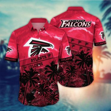 Atlanta Falcons Sunset Palms Hawaiian Shirt Unisex T-shirt, Sweatshirt, Hoodie, Long Sleeve Tee - T-Shirt, Sweatshirt, Hoodie