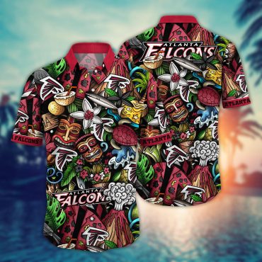 Atlanta Falcons Tiki Paradise Hawaiian Shirt Unisex T-shirt, Sweatshirt, Hoodie, Long Sleeve Tee - T-Shirt, Sweatshirt, Hoodie