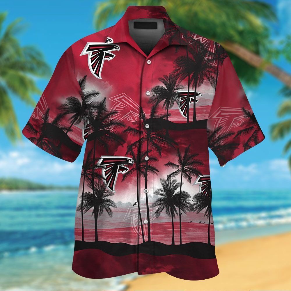 Atlanta Falcons Tropical Hawaiian Short Sleeve Shirt Button Up Unisex T-shirt, Sweatshirt, Hoodie, Long Sleeve Tee - T-Shirt, Sweatshirt, Hoodie