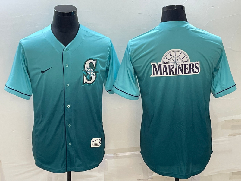 Men's Seattle Mariners Aqua Replica Team Jersey baseball jersey product view 1