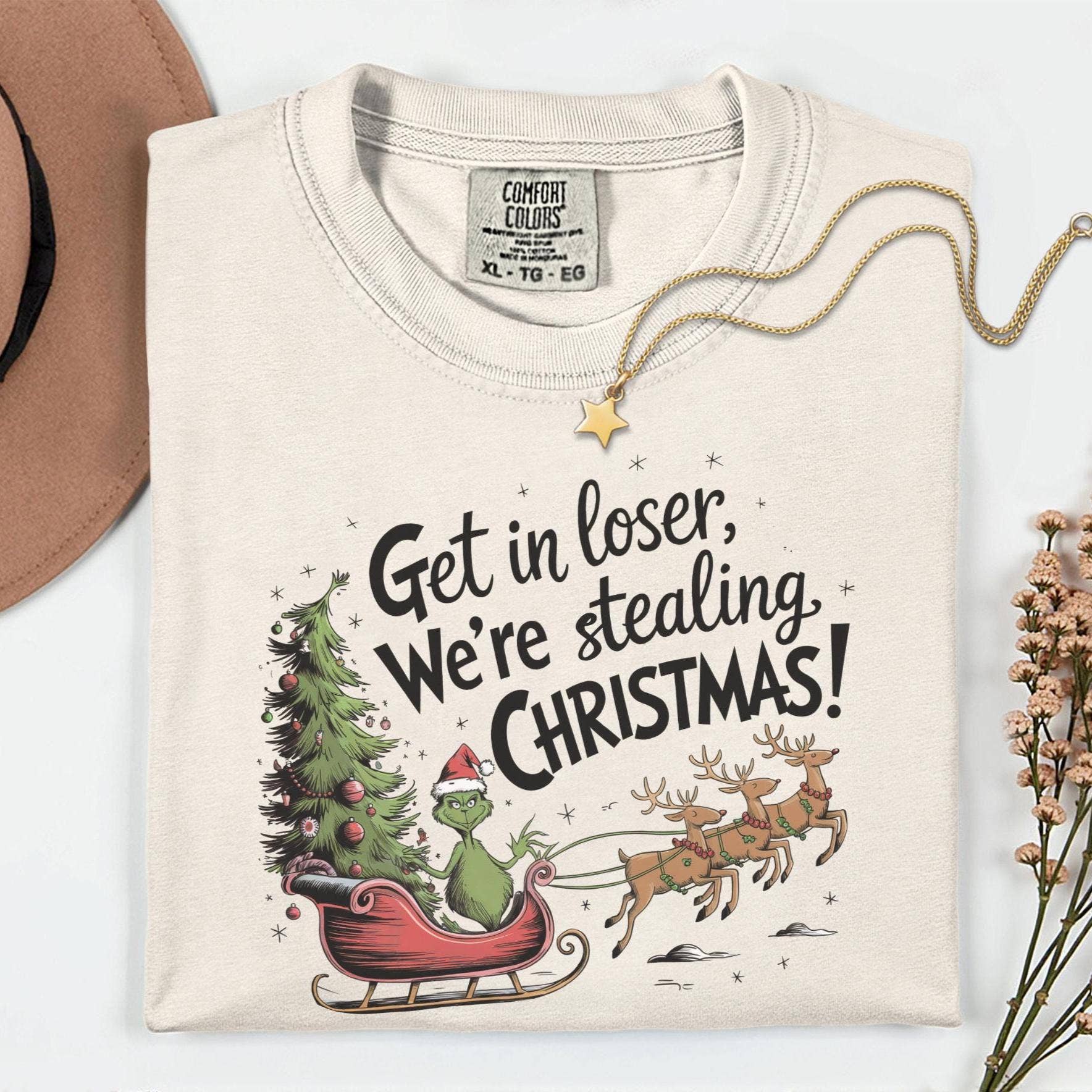 Stealing Christmas Funny Tree Crewneck Gift Unisex T-shirt, Sweatshirt, Hoodie, Long Sleeve Tee - T-Shirt, Sweatshirt, Hoodie