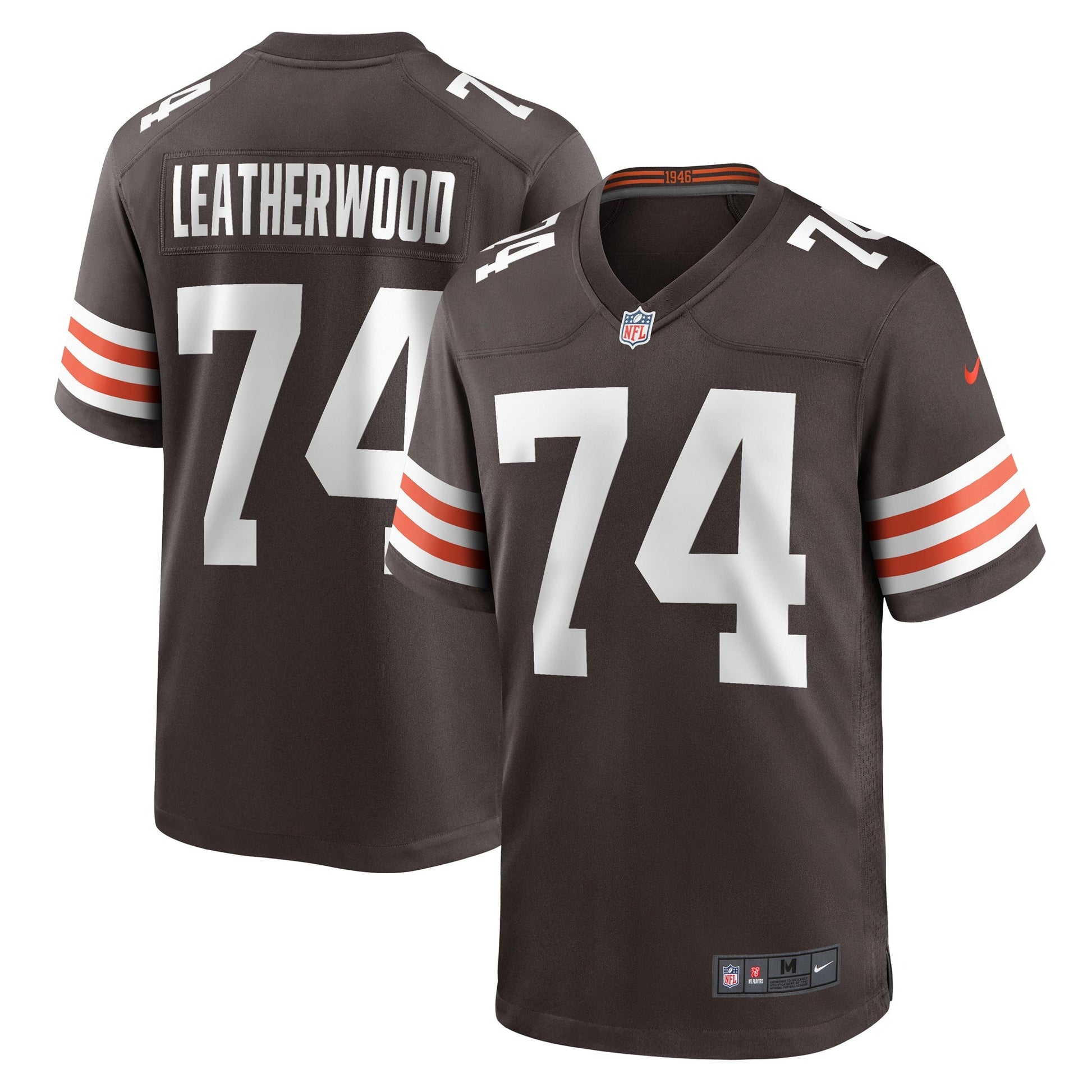 Alex Leatherwood Cleveland Browns Team Game Jersey - Brown football jersey product view 1