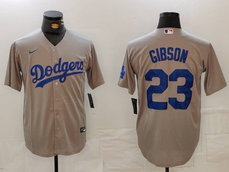 Men's Los Angeles Dodgers Kirk Gibson Gray Replica Player Jersey baseball jersey product view 1