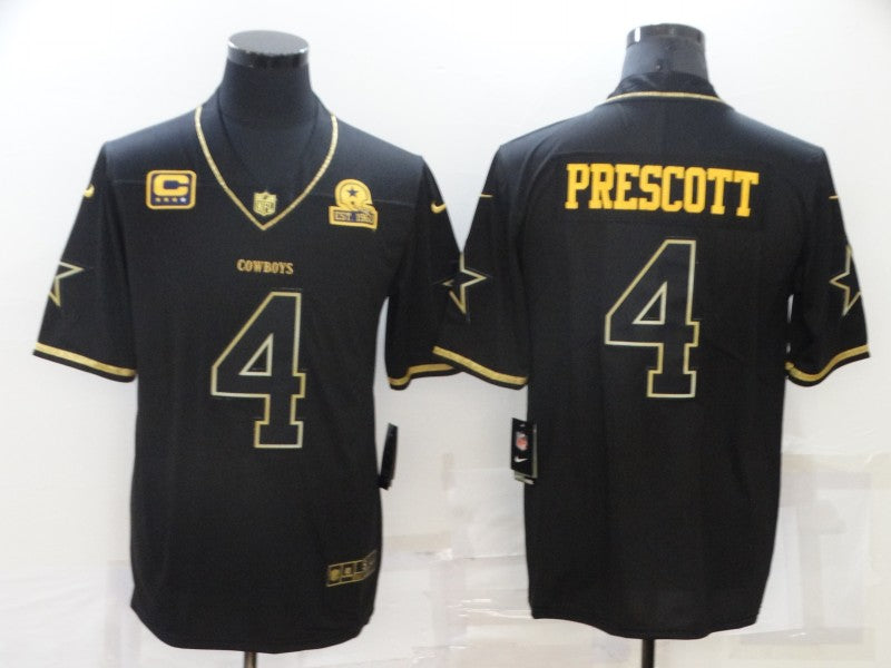 Men's Dallas Cowboys Dak Prescott #4 Black Game Player Jersey1 football jersey product view 1