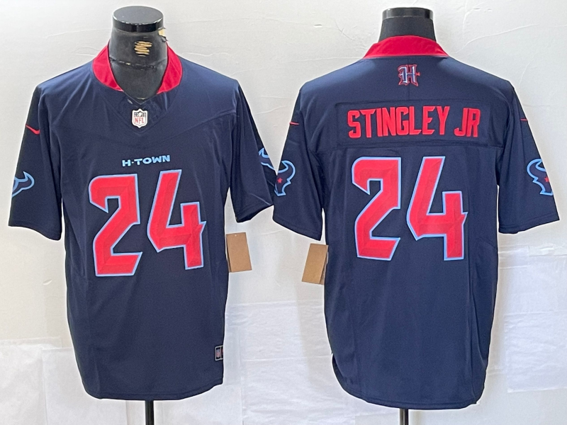 Men's Houston Texans Derek Stingley Jr. #24 Navy 2nd Alternate Game Jersey football jersey product view 1