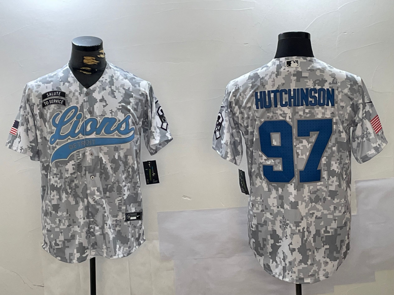 Men's Detroit Lions Aidan Hutchinson Arctic Camo 2024 Salute to Service Player Jersey football jersey product view 1