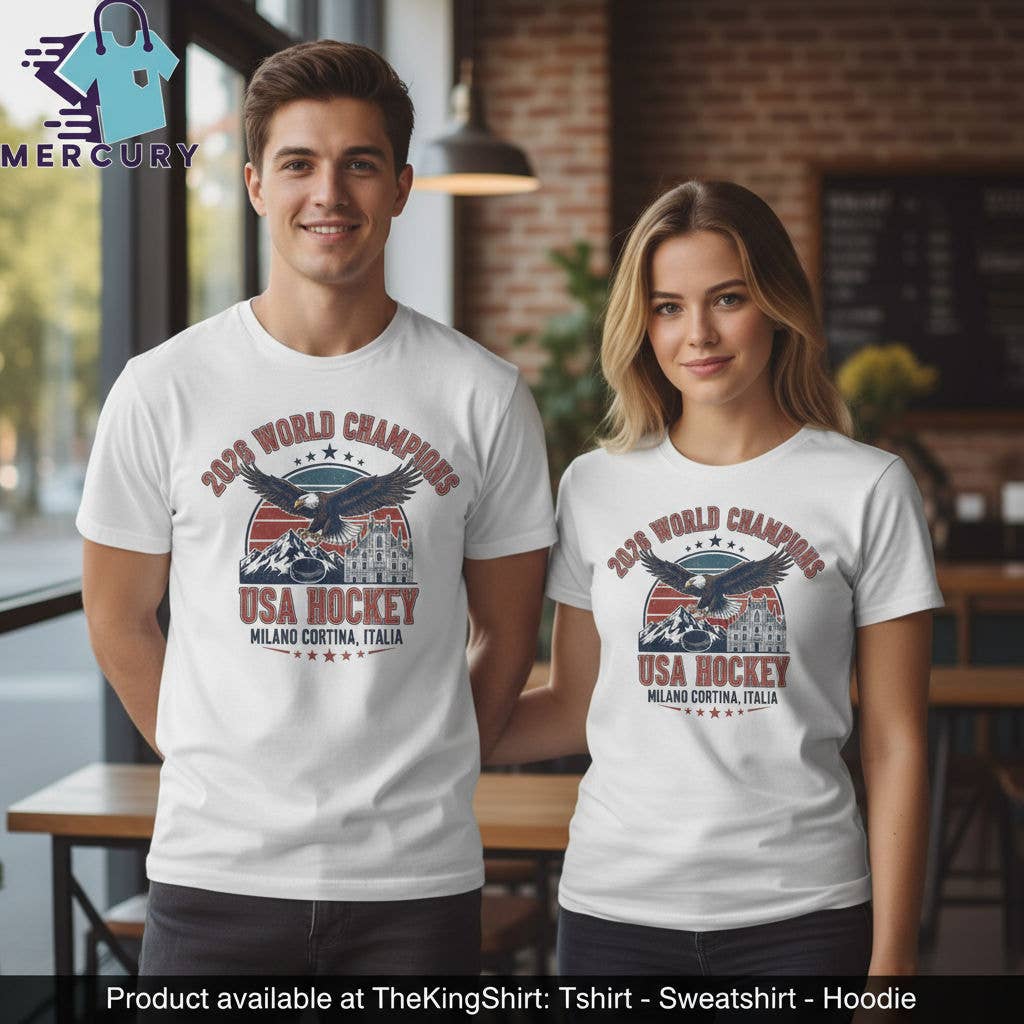 USA Hockey 2026 World Champs Milano Cortina Italia Unisex T-shirt, Sweatshirt, Hoodie, Long Sleeve Tee - T-Shirt, Sweatshirt, Hoodie
