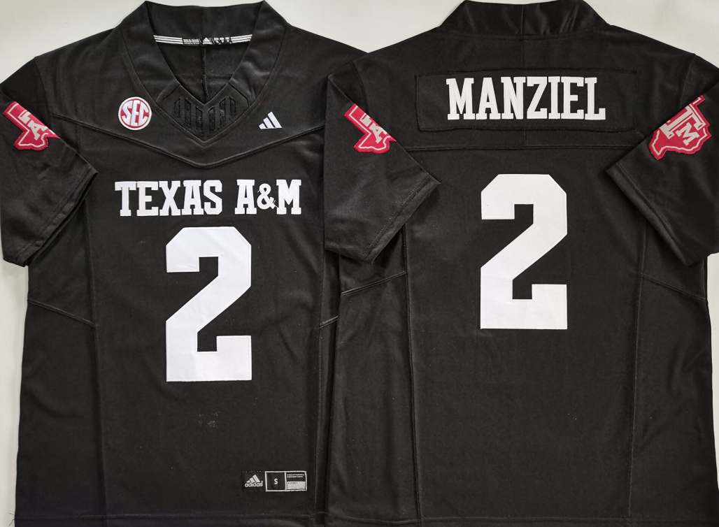 Men's Texas A&M Aggies Johnny Manziel #2 Black Game Jersey sports jersey product view 1