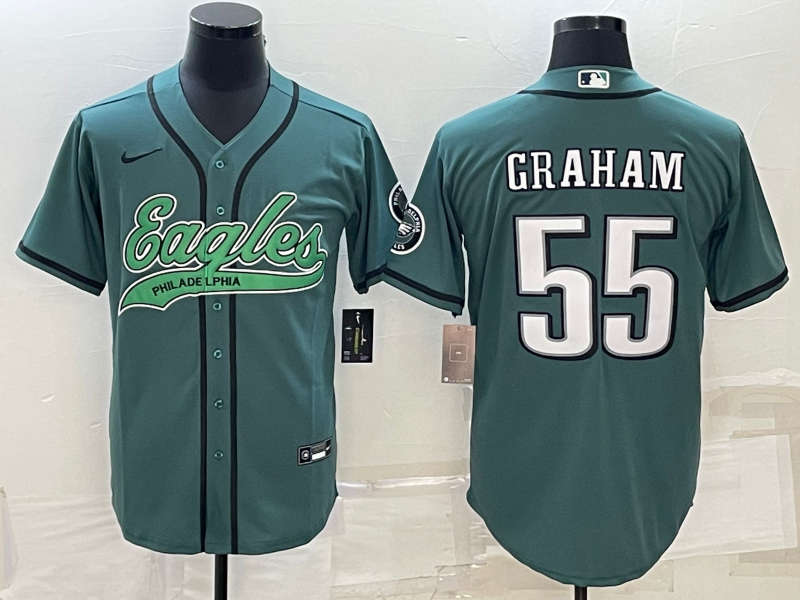 Men's Philadelphia Eagles Brandon Graham Midnight Green Game Jersey Joint Edition football jersey product view 1