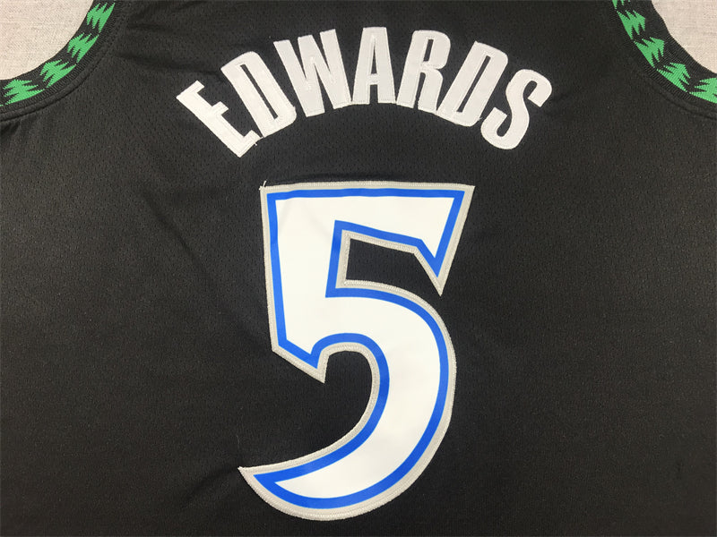 Timberwolves #5 Classic Black Jersey basketball jersey product view 3