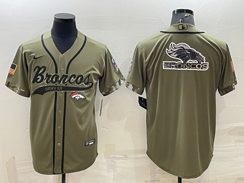 Men's Denver Broncos Olive 2022 Salute To Service Limited Jersey1 football jersey product view 1