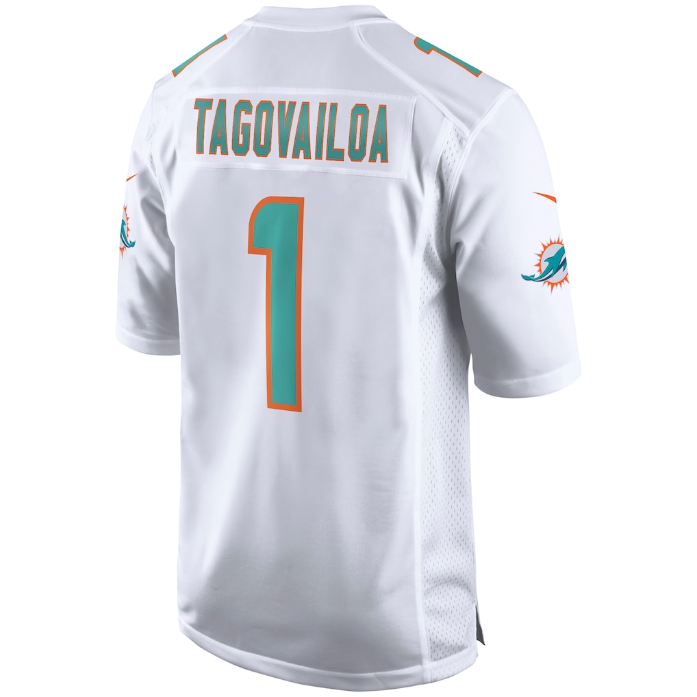 M.Dolphins #1 Tua Tagovailoa White Game Jersey football jersey product view 1