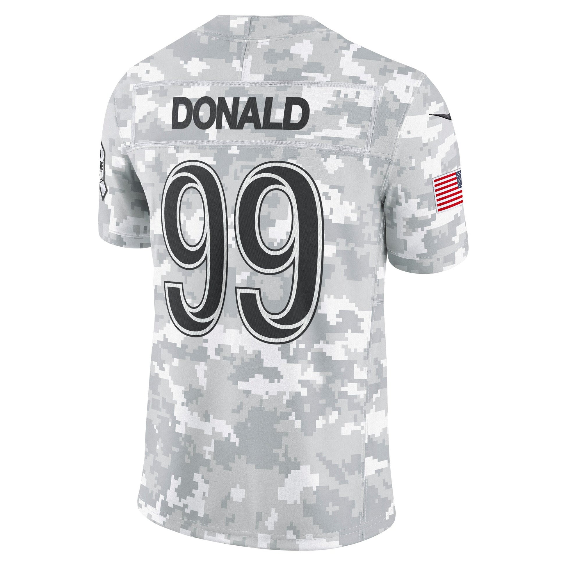 Aaron Donald Los Angeles Rams 2024 Salute to Service Retired Limited Jersey - Arctic Camo football jersey product view 3