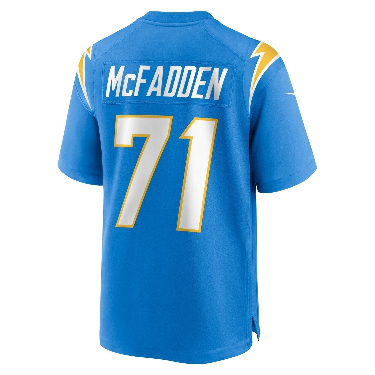 Jordan McFadden Los Angeles Chargers Team Game Jersey - Powder Blue football jersey product view 3