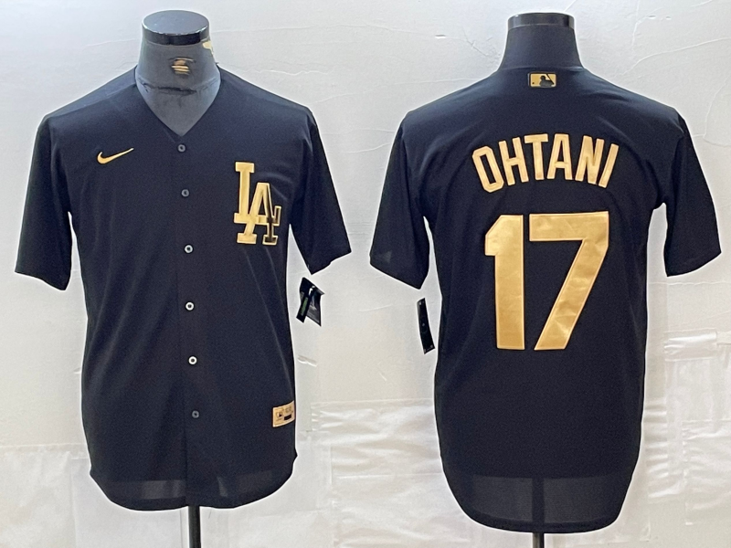 Men's Los Angeles Dodgers Shohei Ohtani #17 Black Alternate Limited Player Jersey baseball jersey product view 1
