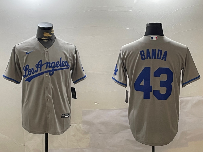 Men's Los Angeles Dodgers Anthony Banda #43 Gray Replica Player Jersey1 baseball jersey product view 1