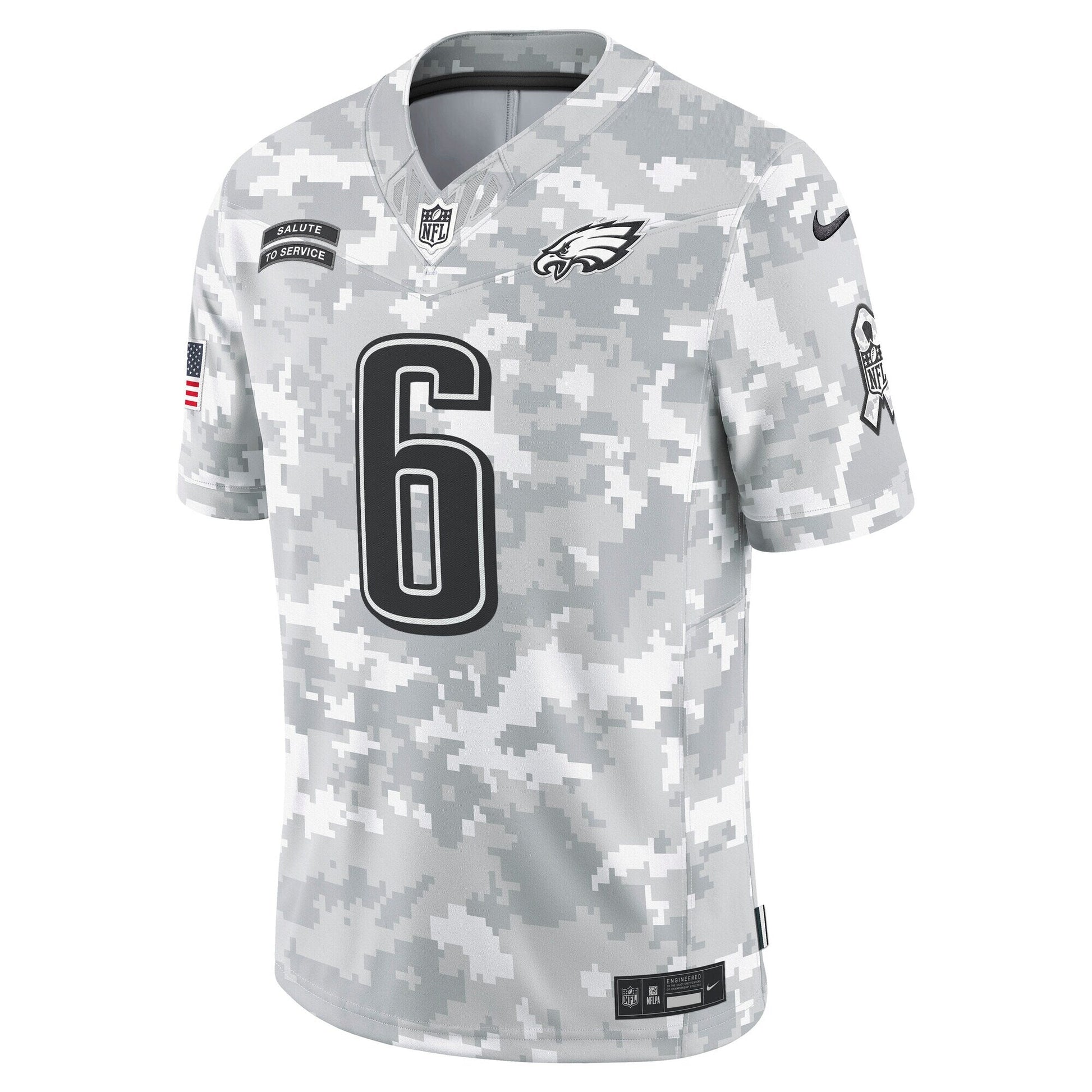 DeVonta Smith Philadelphia Eagles 2024 Salute to Service Limited Jersey - Arctic Camo football jersey product view 2