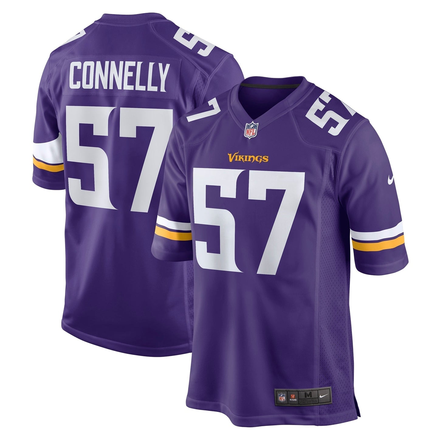 Ryan Connelly Minnesota Vikings Game Jersey - Purple football jersey product view 1