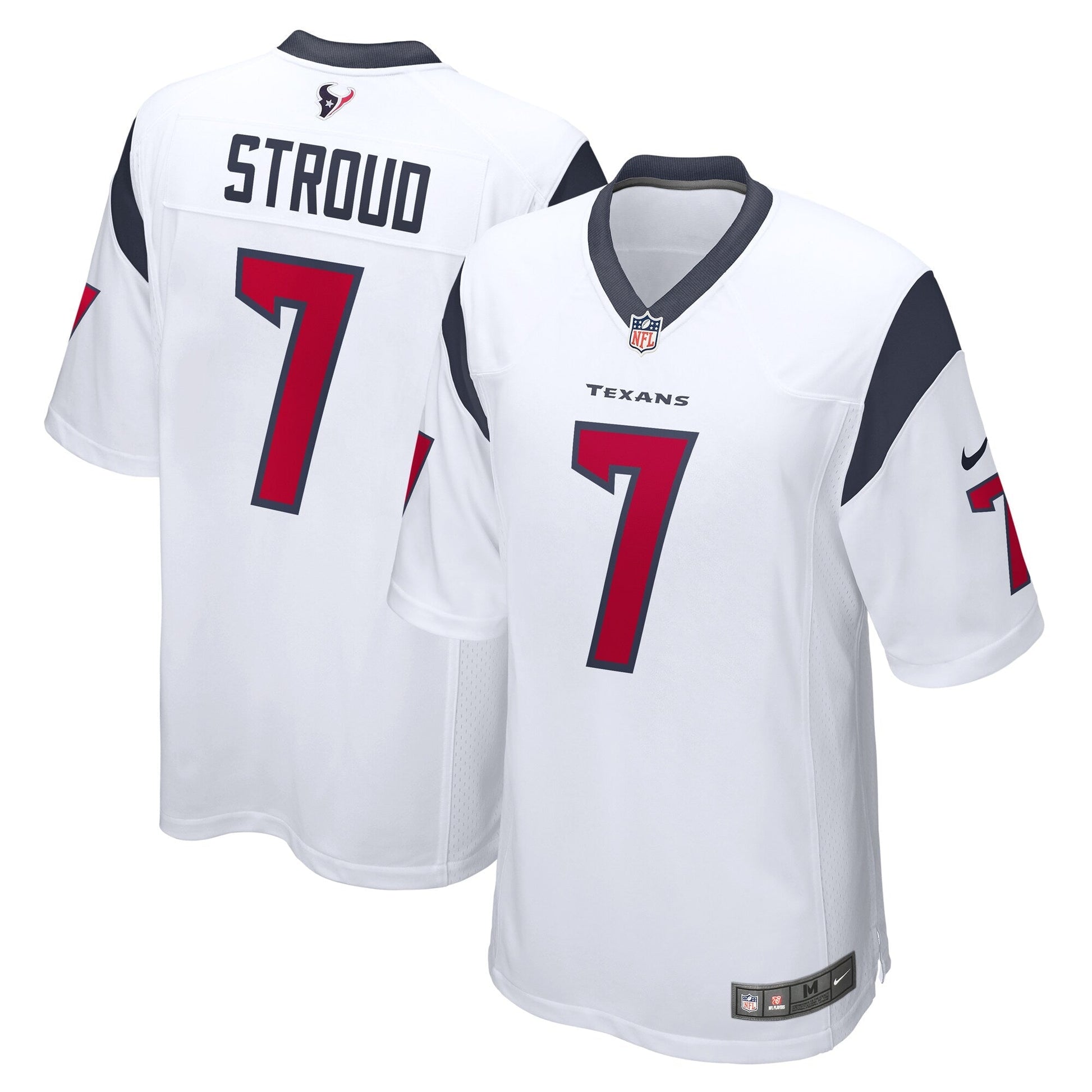 CJ Stroud Houston Texans 2023 NFL Draft First Round Pick Game Jersey - White football jersey product view 1