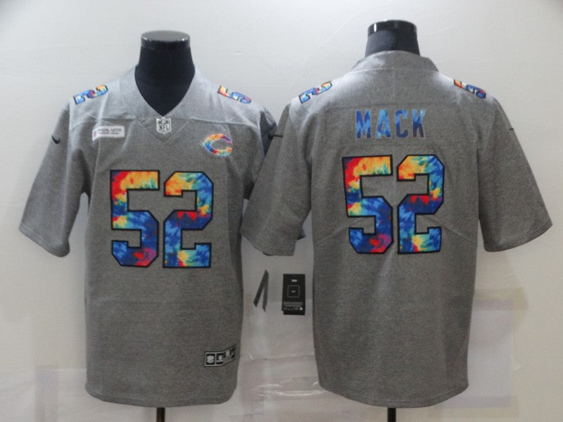 Men's Chicago Bears Khalil Mack #52 Gray Team Game Jersey1 football jersey product view 1