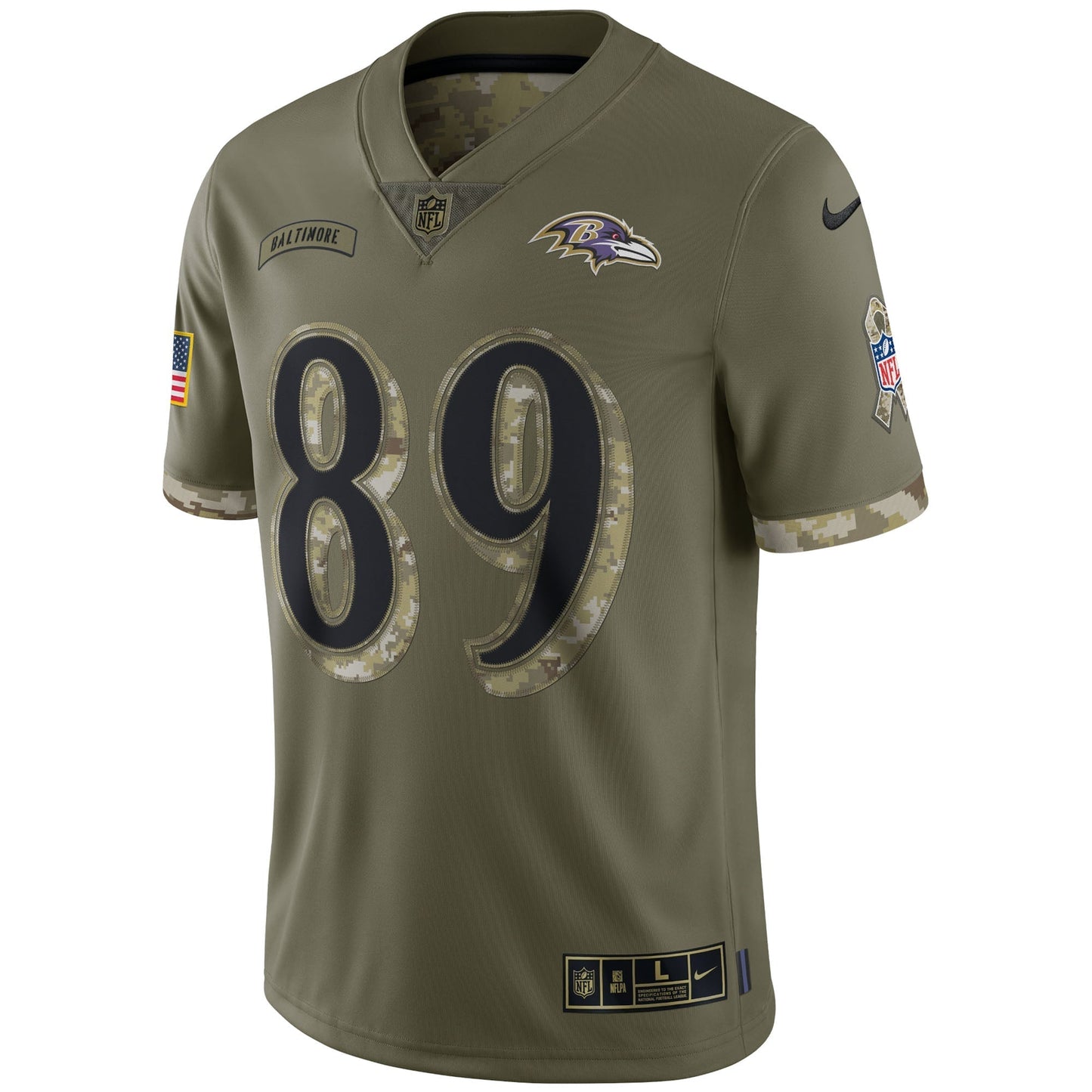 Mark Andrews Baltimore Ravens 2022 Salute To Service Limited Jersey - Olive football jersey product view 2