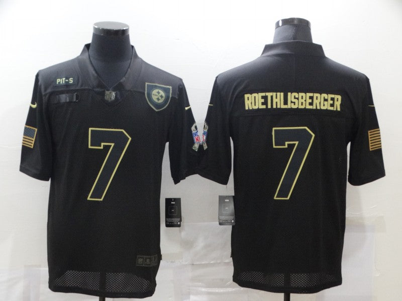 Men's Pittsburgh Steelers Ben Roethlisberger #7 Black Game Player Jersey1 football jersey product view 1