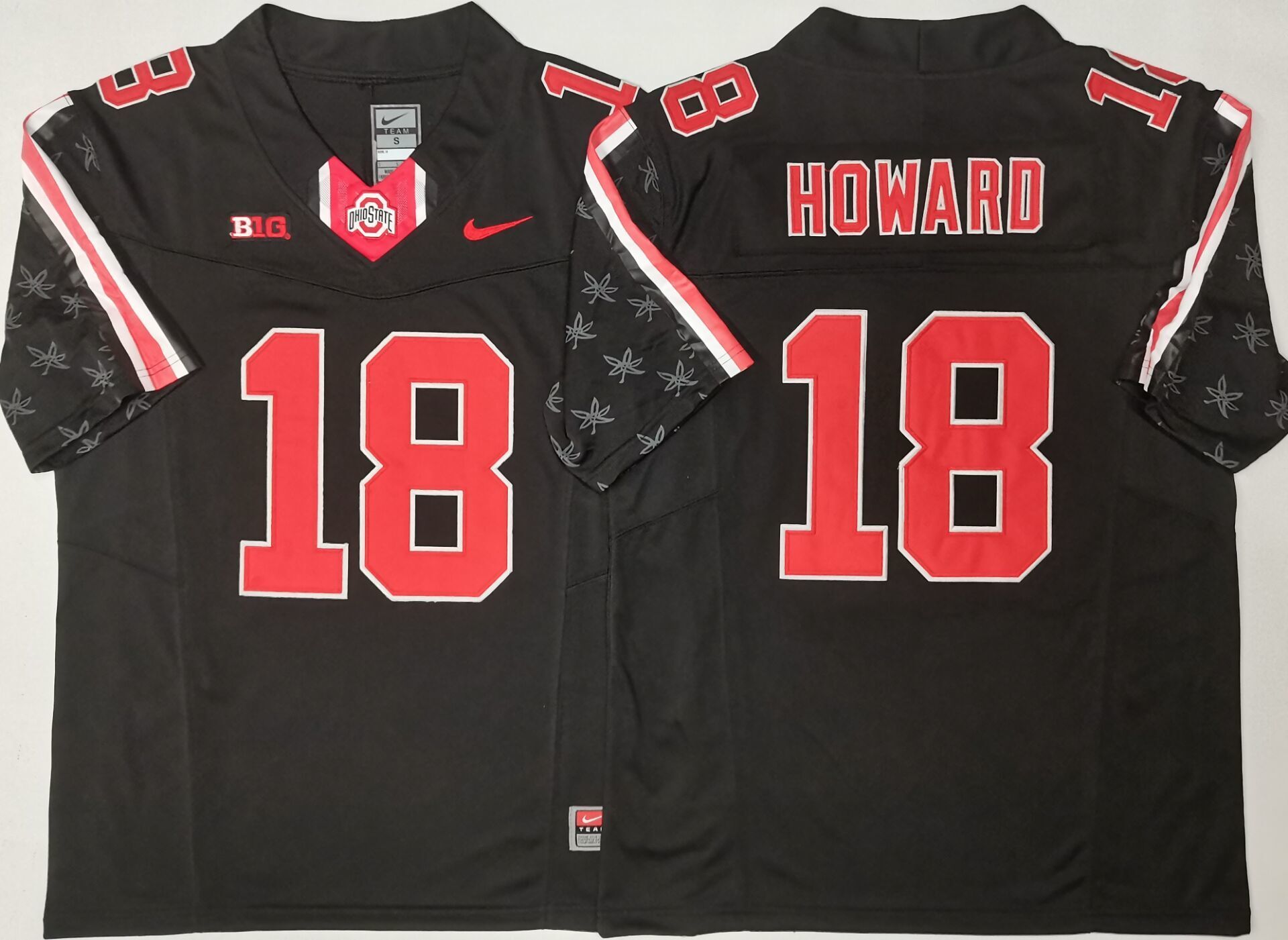 Men's Ohio State Buckeyes Will Howard Black Player Jersey sports jersey product view 1