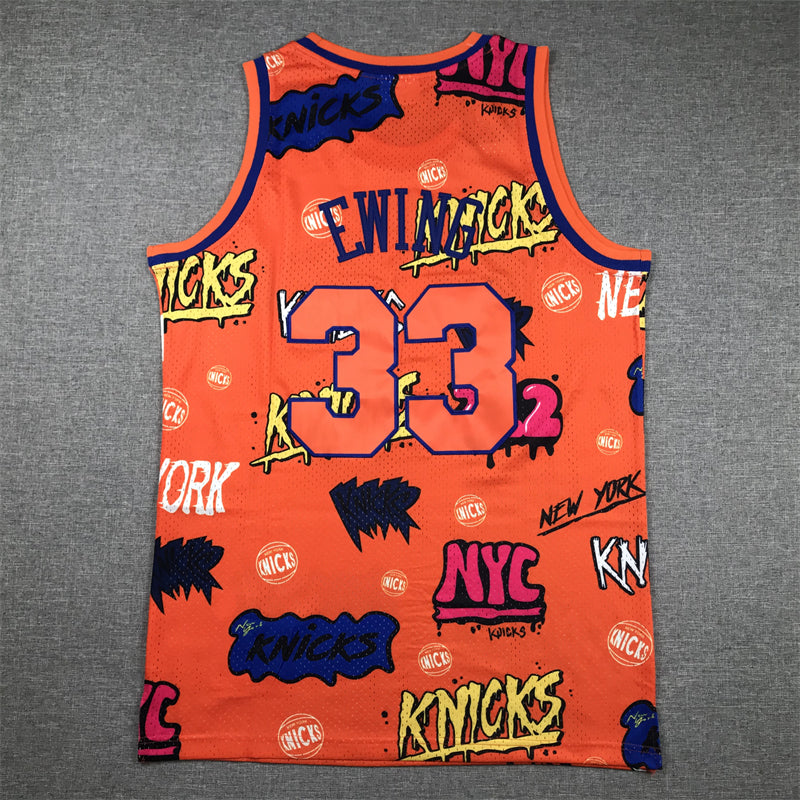 Knicks #33 Graffiti Jersey basketball jersey product view 3