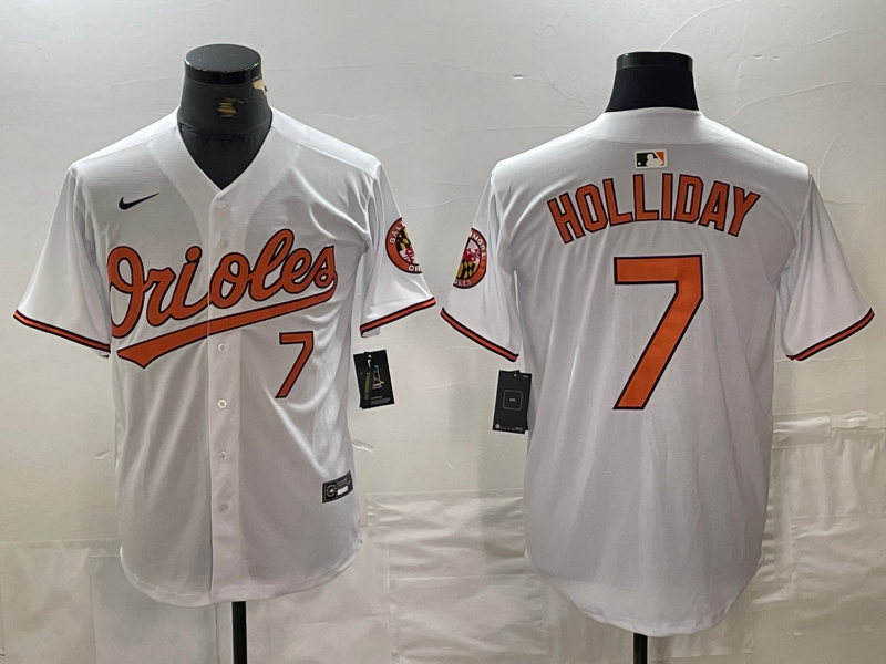 Men's Baltimore Orioles Jackson Holliday #7 White Home Limited Player Jersey baseball jersey product view 1