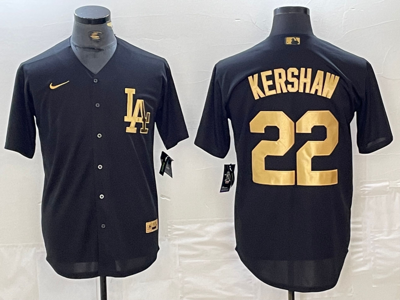 Men's Los Angeles Dodgers Clayton Kershaw Black Limited Player Jersey baseball jersey product view 1
