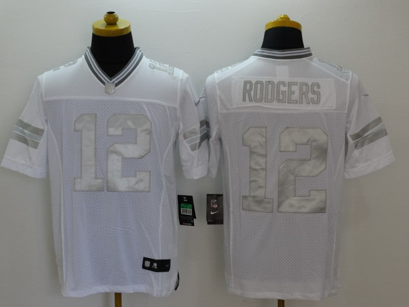 Men's Green Bay Packers Aaron Rodgers #12 White Alternate Game Jersey1 football jersey product view 1