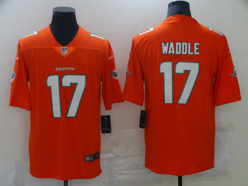 Men's Miami Dolphins Jaylen Waddle Orange Game Jersey football jersey product view 1