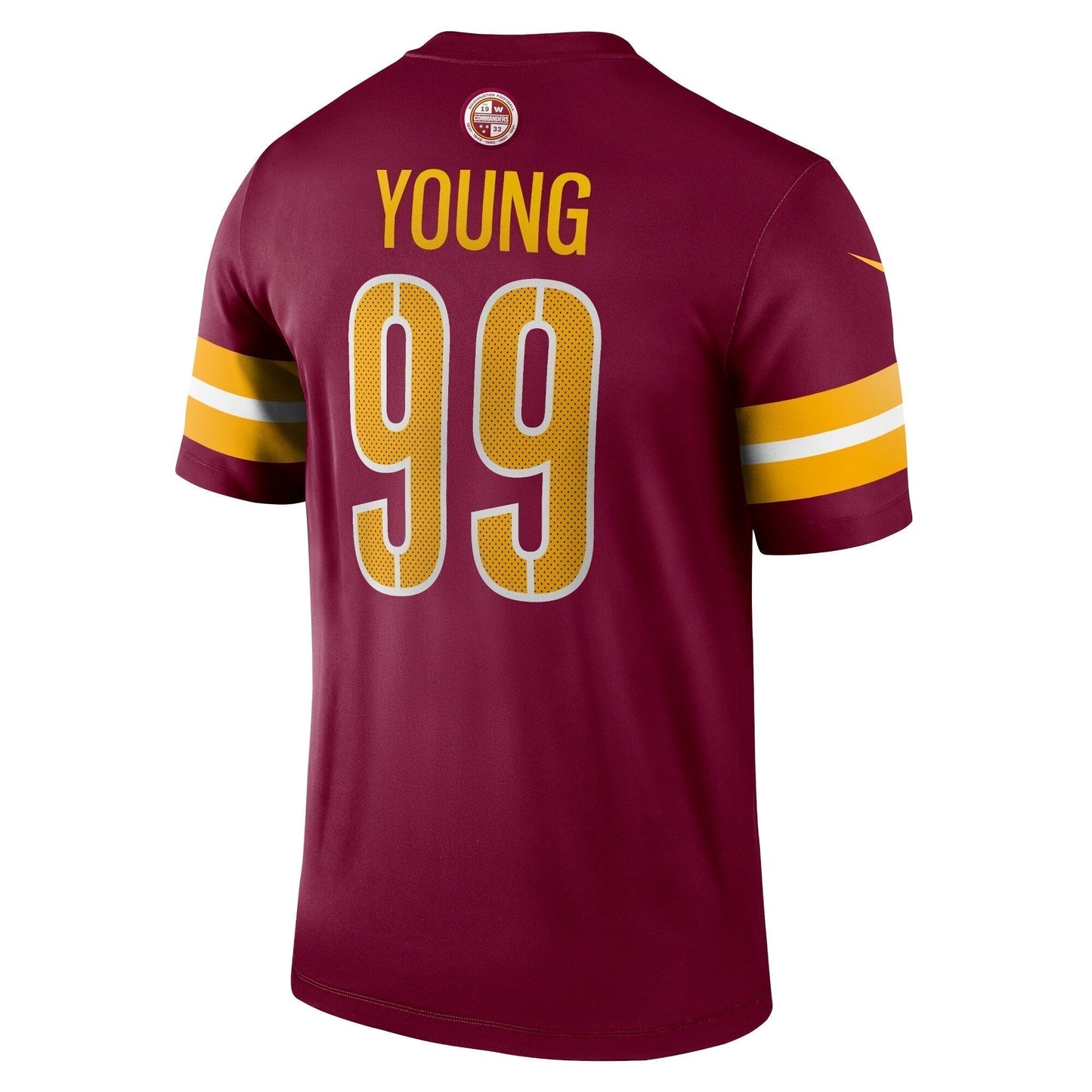 Chase Young Washington Commanders Legend Jersey - Burgundy football jersey product view 3