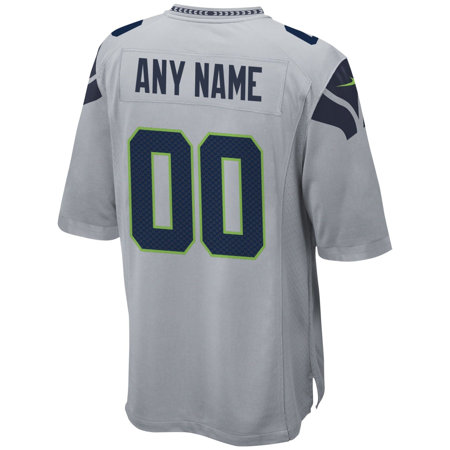 Seattle Seahawks Alternate Custom Game Jersey - Gray football jersey product view 3