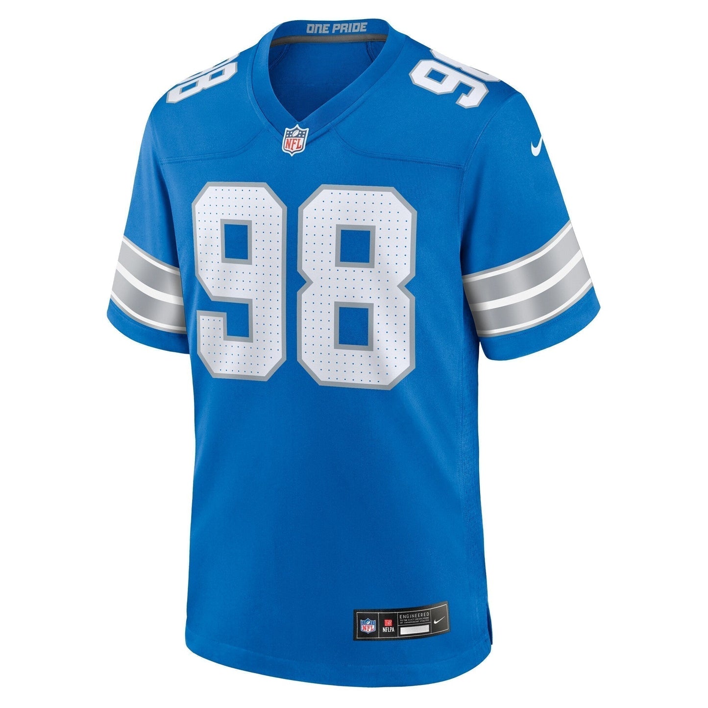 D.J. Reader Detroit Lions Team Game Jersey - Blue football jersey product view 2