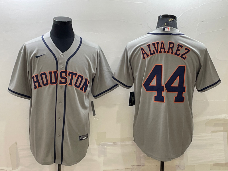 Men's Houston Astros Yordan Alvarez #44 Gray Replica Player Jersey1 baseball jersey product view 1