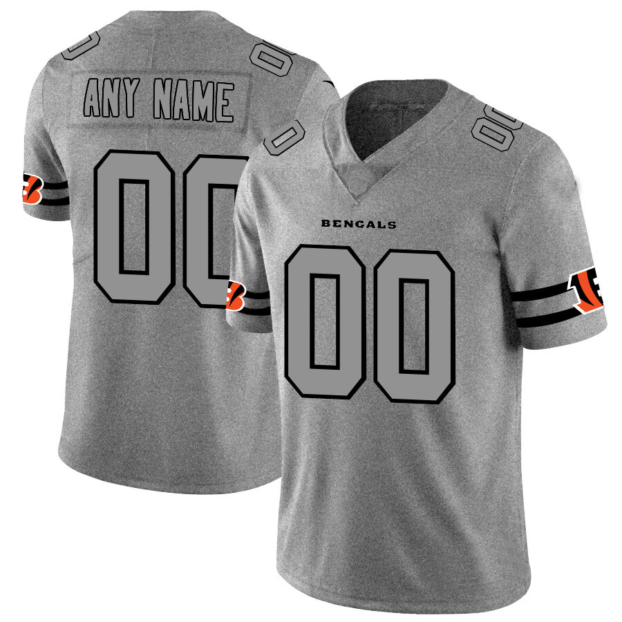 Custom1 Cincinnati Bengals 2019 Gridiron Gray Vapor Untouchable Limited Jersey1 Stitched American Football Jerseys football jersey product view 1