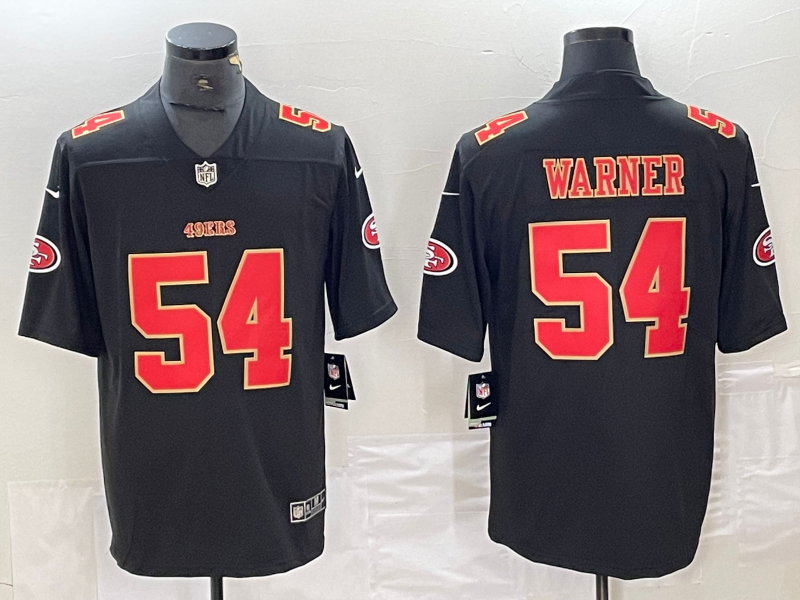 Men's San Francisco 49ers Fred Warner Black Fashion Game Jersey football jersey product view 1