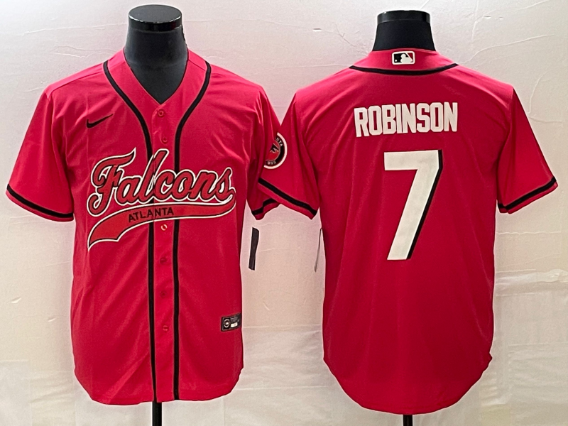 Men's Atlanta Falcons Bijan Robinson Red Game Jersey Joint Edition football jersey product view 1