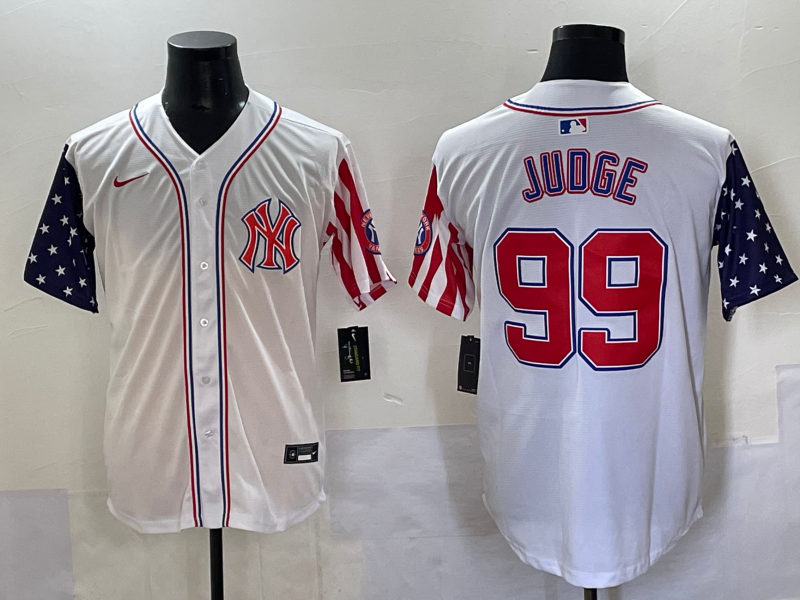 Men's New York Yankees Aaron Judge White Team Player Game Jersey baseball jersey product view 1