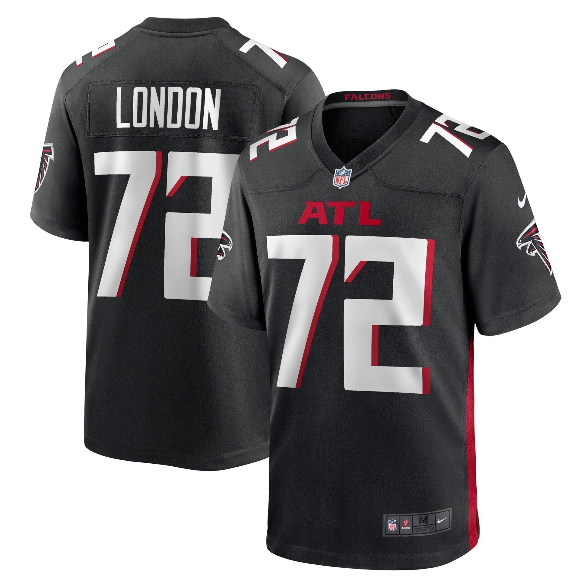 LaCale London Atlanta Falcons Game Jersey - Black football jersey product view 1